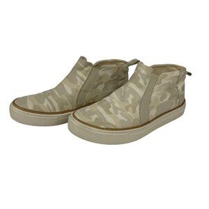 Toms Camo High Top Slip On Sneaker Tan Khaki Cream Casual Women's 7.5 EUC